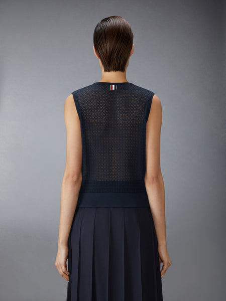 COTTON CASHMERE NECK TIE SHELL TOP