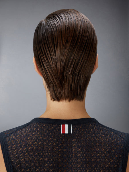 COTTON CASHMERE NECK TIE SHELL TOP