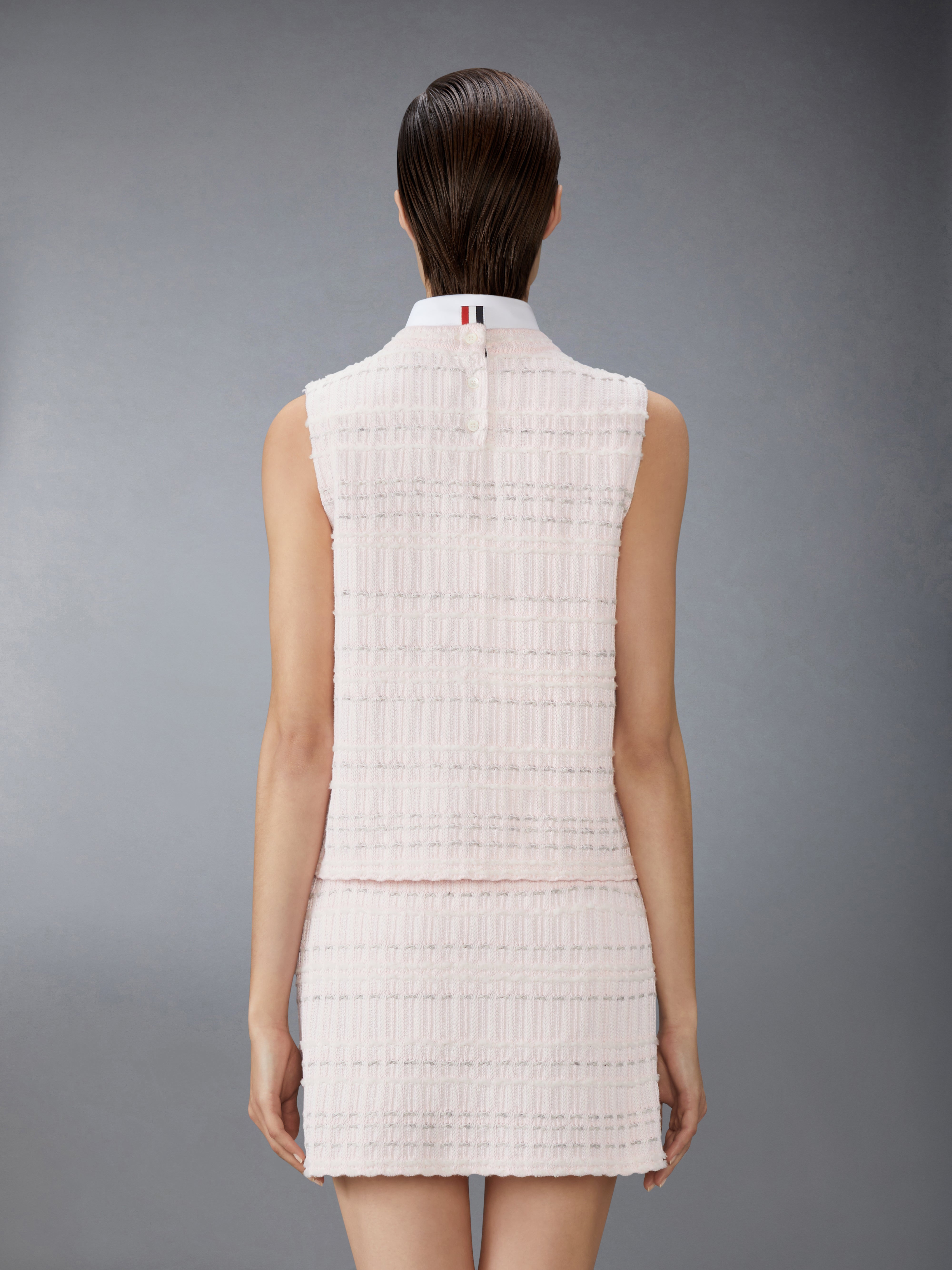 Seersucker Knit Tweed Jacquard Shell Top | Thom Browne