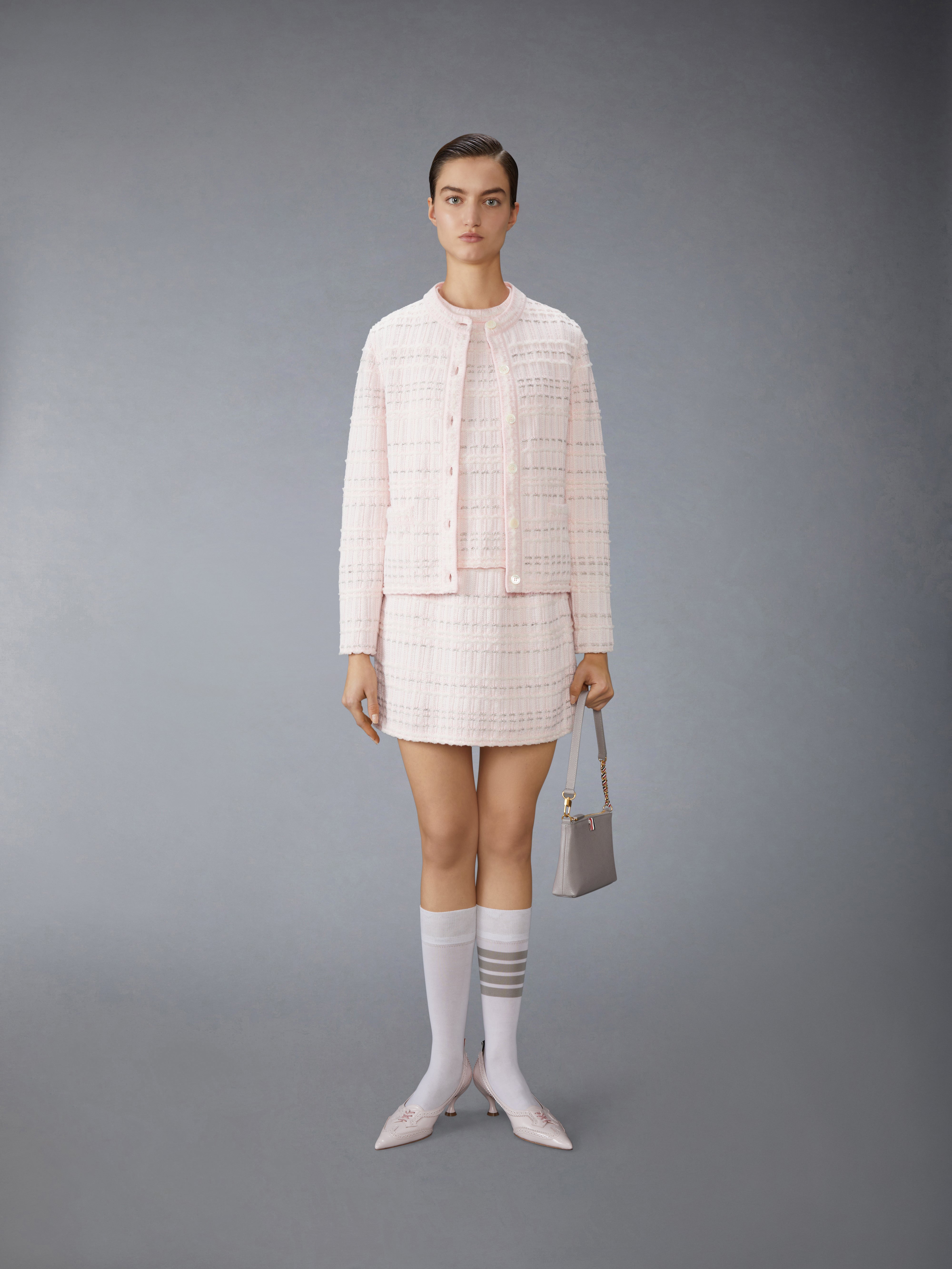 Seersucker Knit Tweed Jacquard Shell Top | Thom Browne