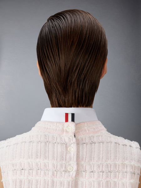 SEERSUCKER KNIT TWEED JACQUARD SHELL TOP