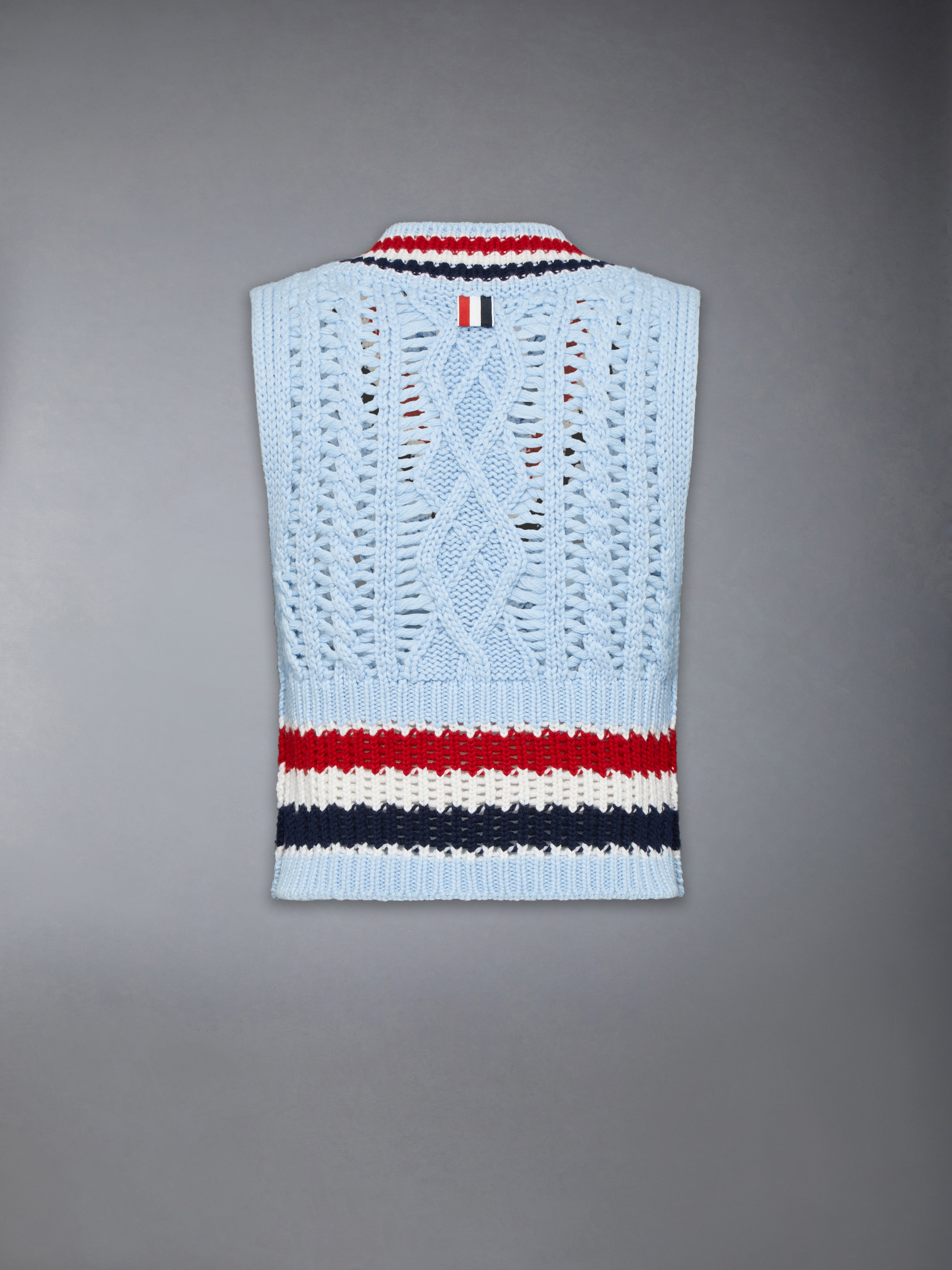 Cashmere Rwb Stripe Chunky Shrunken Vest | Thom Browne
