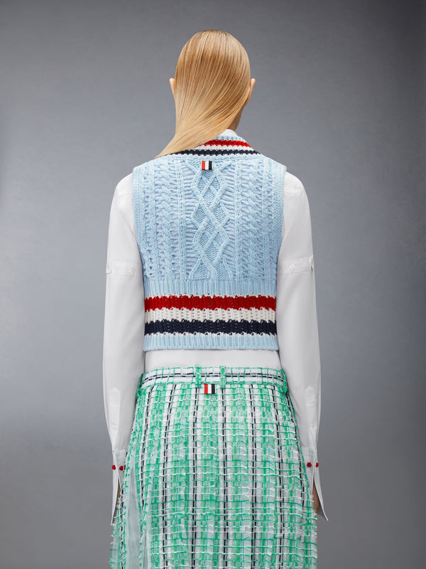 CASHMERE RWB STRIPE CHUNKY SHRUNKEN VEST - image 2