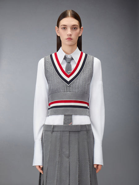 クリケット RWB ストライプ ベビー ラダーケーブル シュリンク ベスト ライト​ グレー