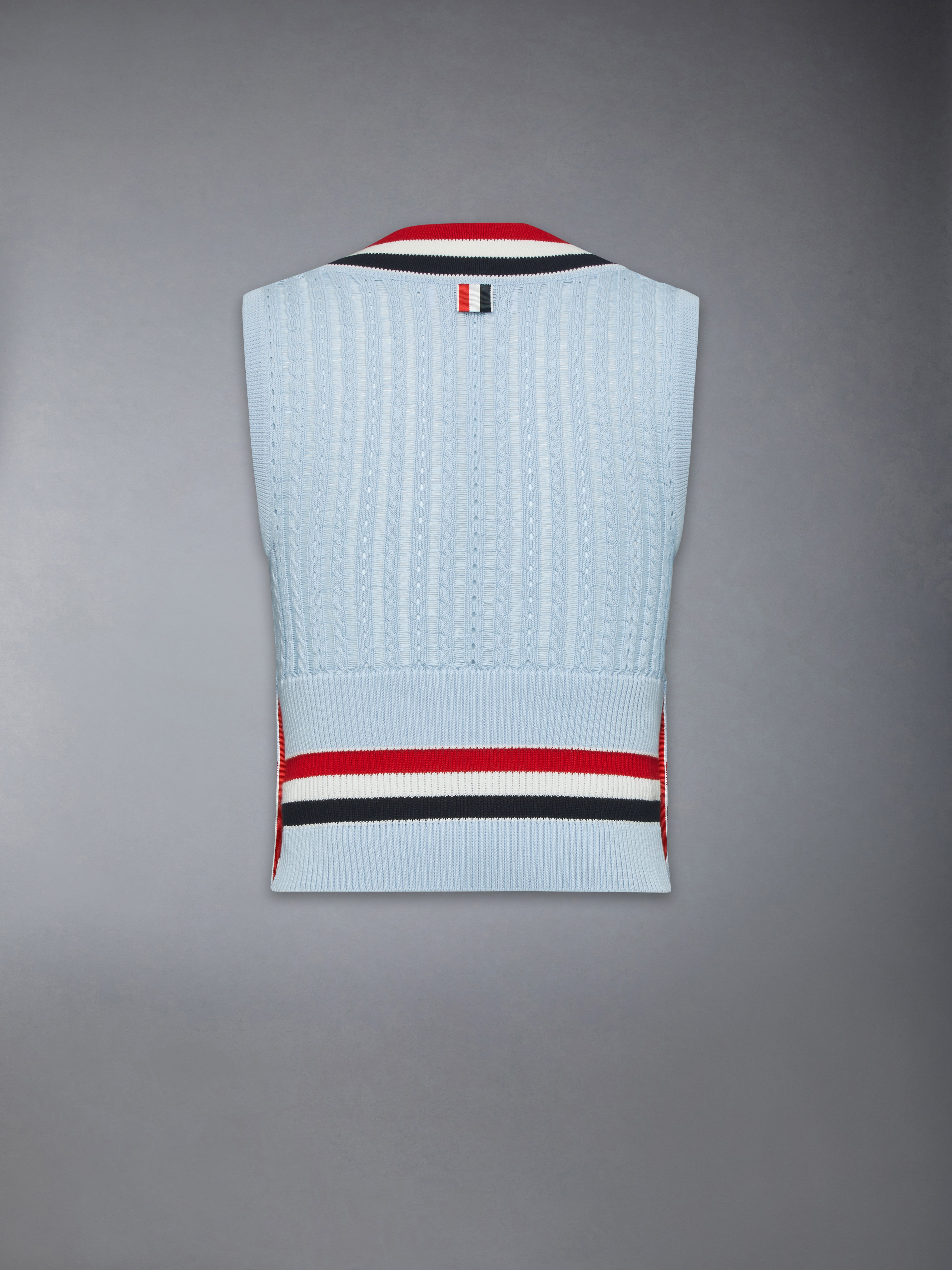 Cricket Rwb Stripe Baby Ladder Cable Shrunken Vest | Thom Browne