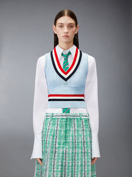 クリケット RWB ストライプ ベビー ラダーケーブル シュリンク ベスト ライト ブルー