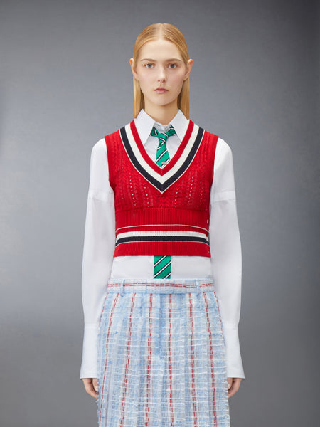 クリケット RWB ストライプ ベビー ラダーケーブル シュリンク ベスト 赤