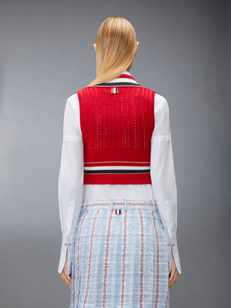 クリケット RWB ストライプ ベビー ラダーケーブル シュリンク ベスト 赤