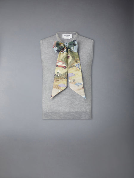 NANTUCKET SCENIC CASHMERE SILK SHELL TOP LT GREY