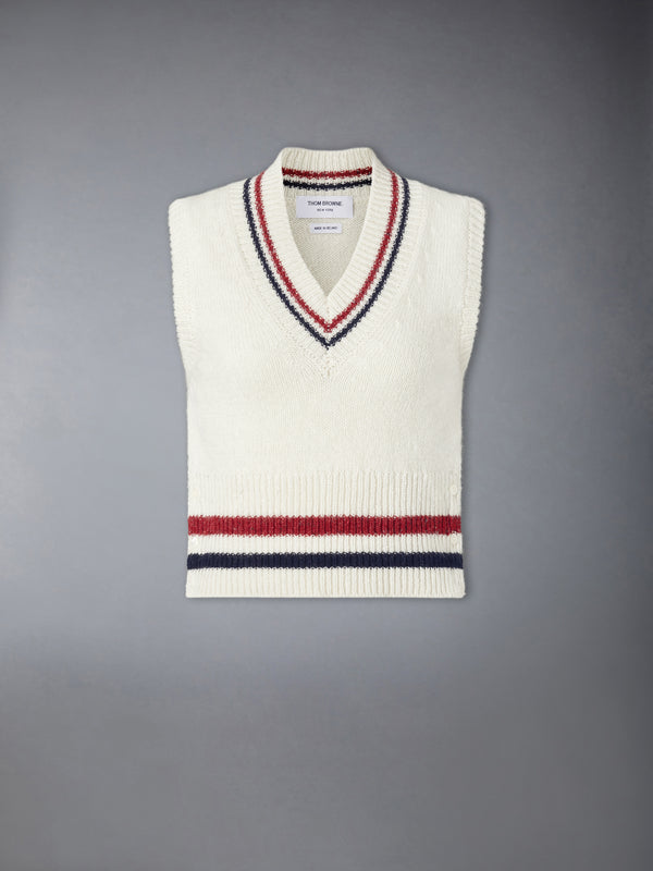 DONEGAL RWB STRIPE HECTOR POINTELLE VEST - featured image