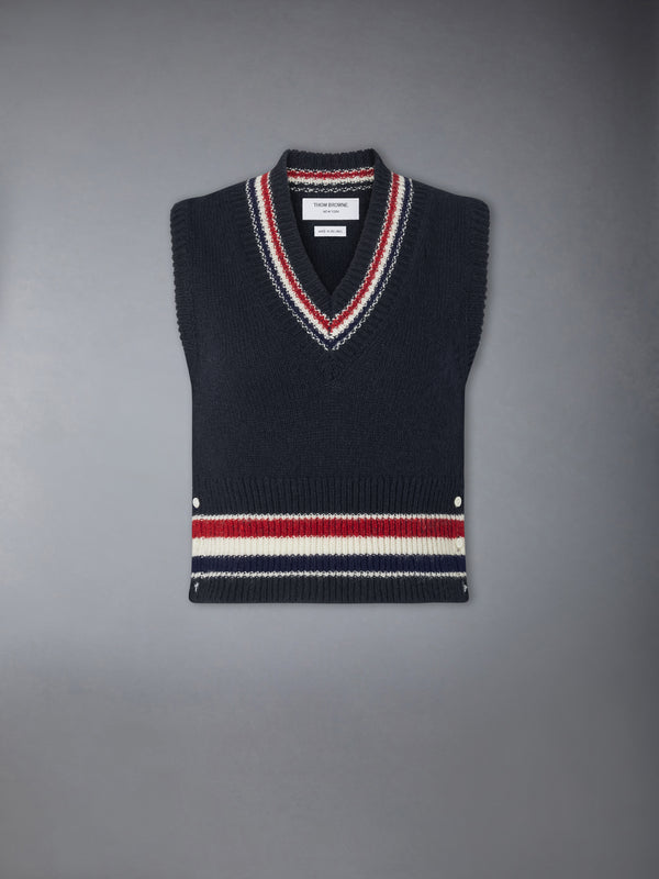 DONEGAL RWB STRIPE HECTOR POINTELLE VEST - featured image