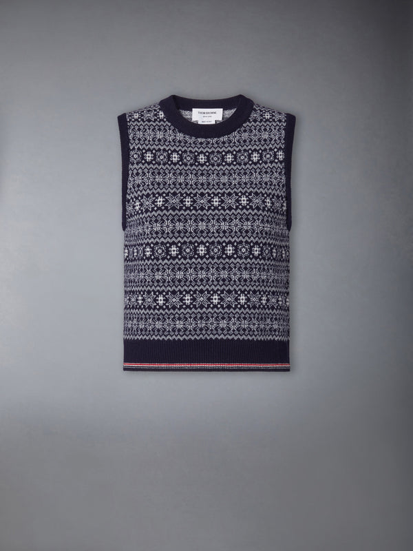 MERINO WOOL JACQUARD SNOWFLAKE SHELL TOP - featured image