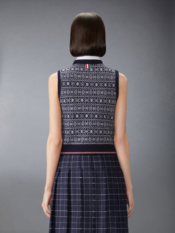 MERINO WOOL JACQUARD SNOWFLAKE SHELL TOP - image 2