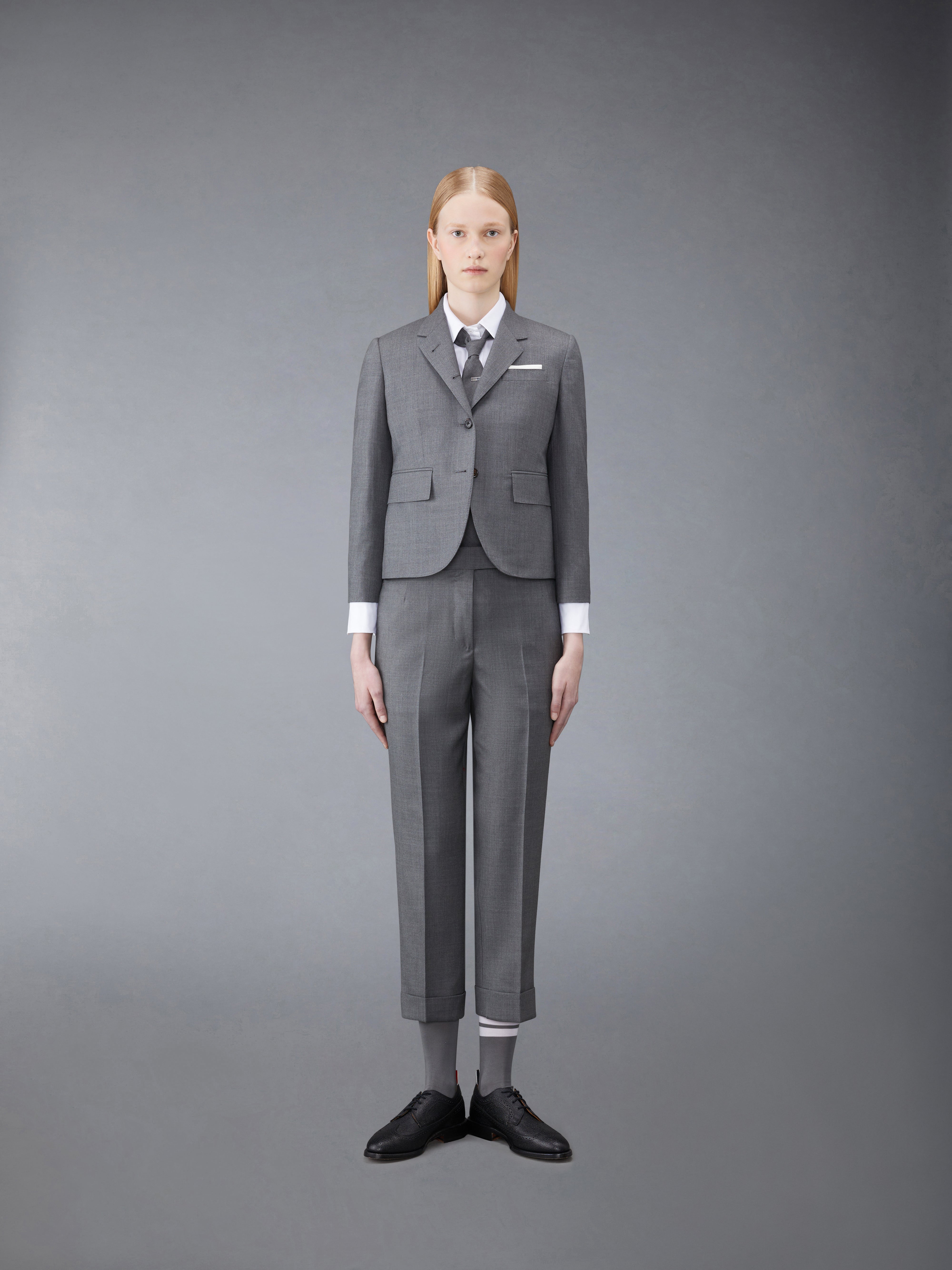 トムブラウン ソリッドツイード 4BAR シャツ ジャケット ソリッドツイード 4BAR クロップ シャツ ジャケット | Thom Browne