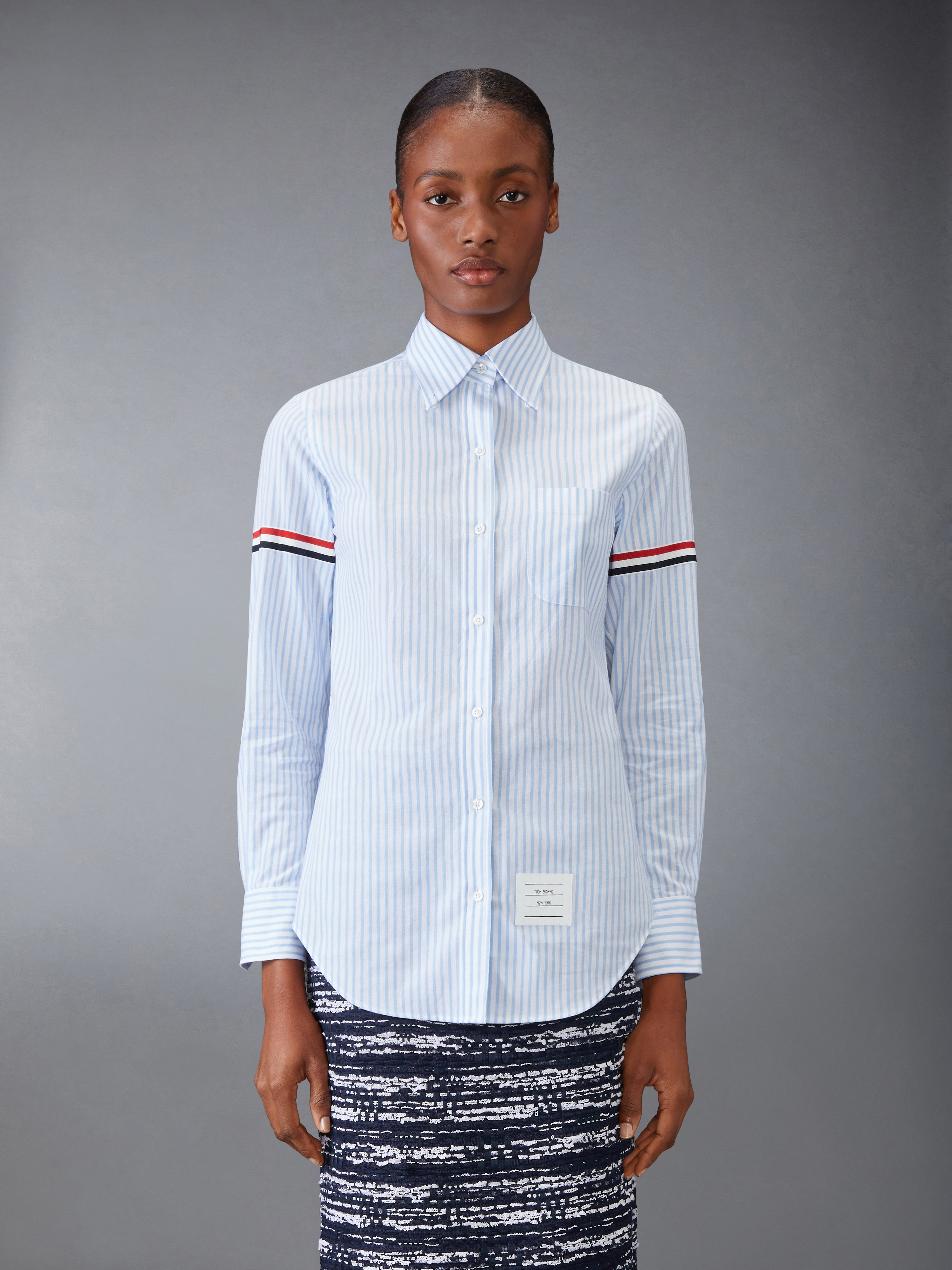 Classic Button Down Point Collar Shirt W/ Rwb Gg Armbands In
