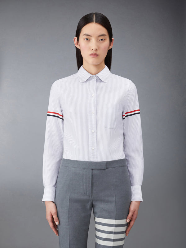 STRIPE OXFORD ARMBAND CLASSIC ROUND COLLAR SHIRT - featured image