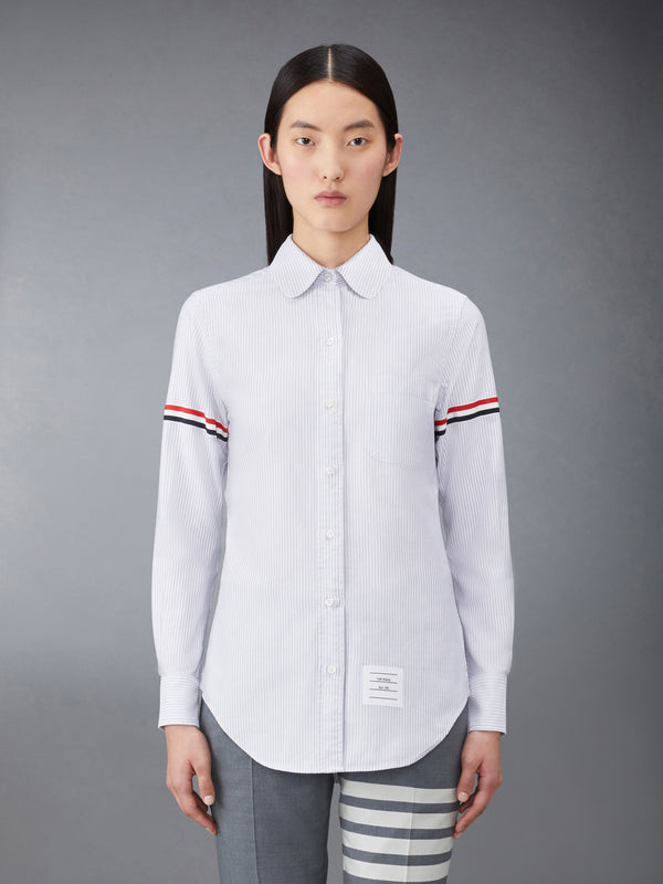 STRIPE OXFORD ARMBAND CLASSIC ROUND COLLAR SHIRT - image 2