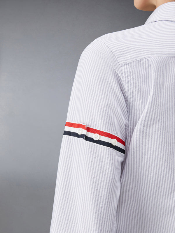 STRIPE OXFORD ARMBAND CLASSIC ROUND COLLAR SHIRT - image 8