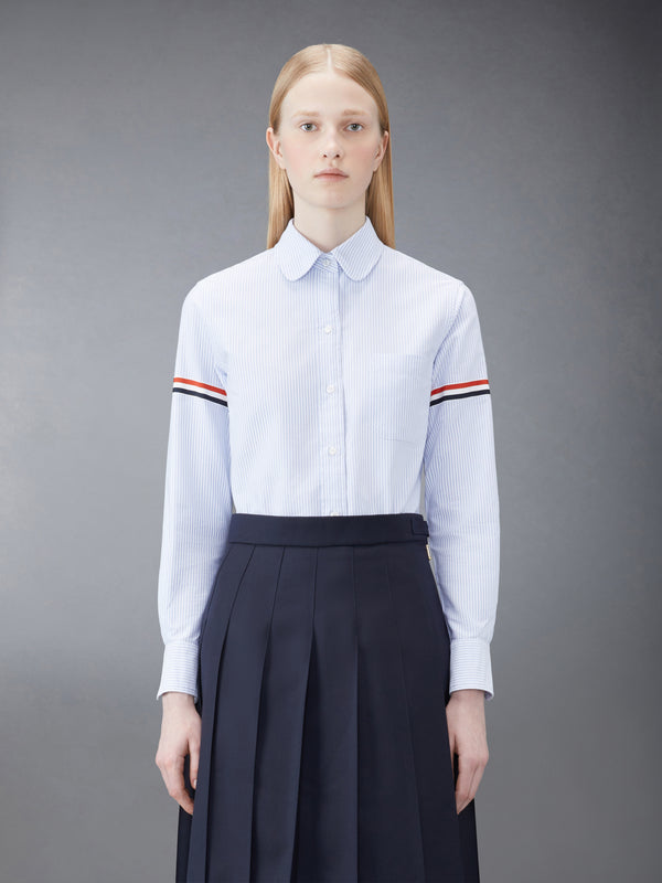 STRIPE OXFORD ARMBAND CLASSIC ROUND COLLAR SHIRT - featured image