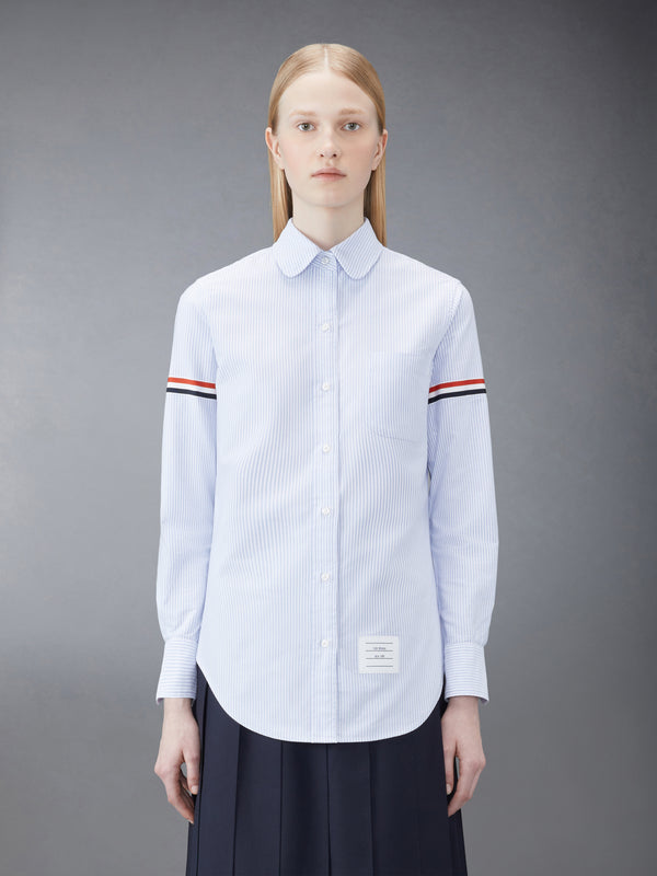 STRIPE OXFORD ARMBAND CLASSIC ROUND COLLAR SHIRT - image 2