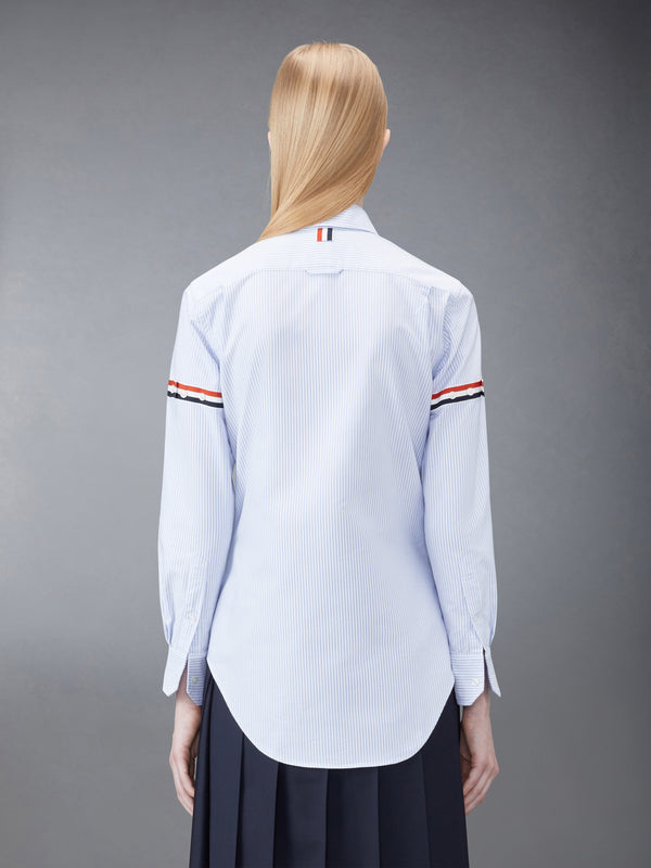 STRIPE OXFORD ARMBAND CLASSIC ROUND COLLAR SHIRT - image 3