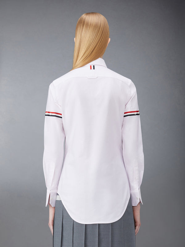 STRIPE OXFORD ARMBAND CLASSIC ROUND COLLAR SHIRT - image 3