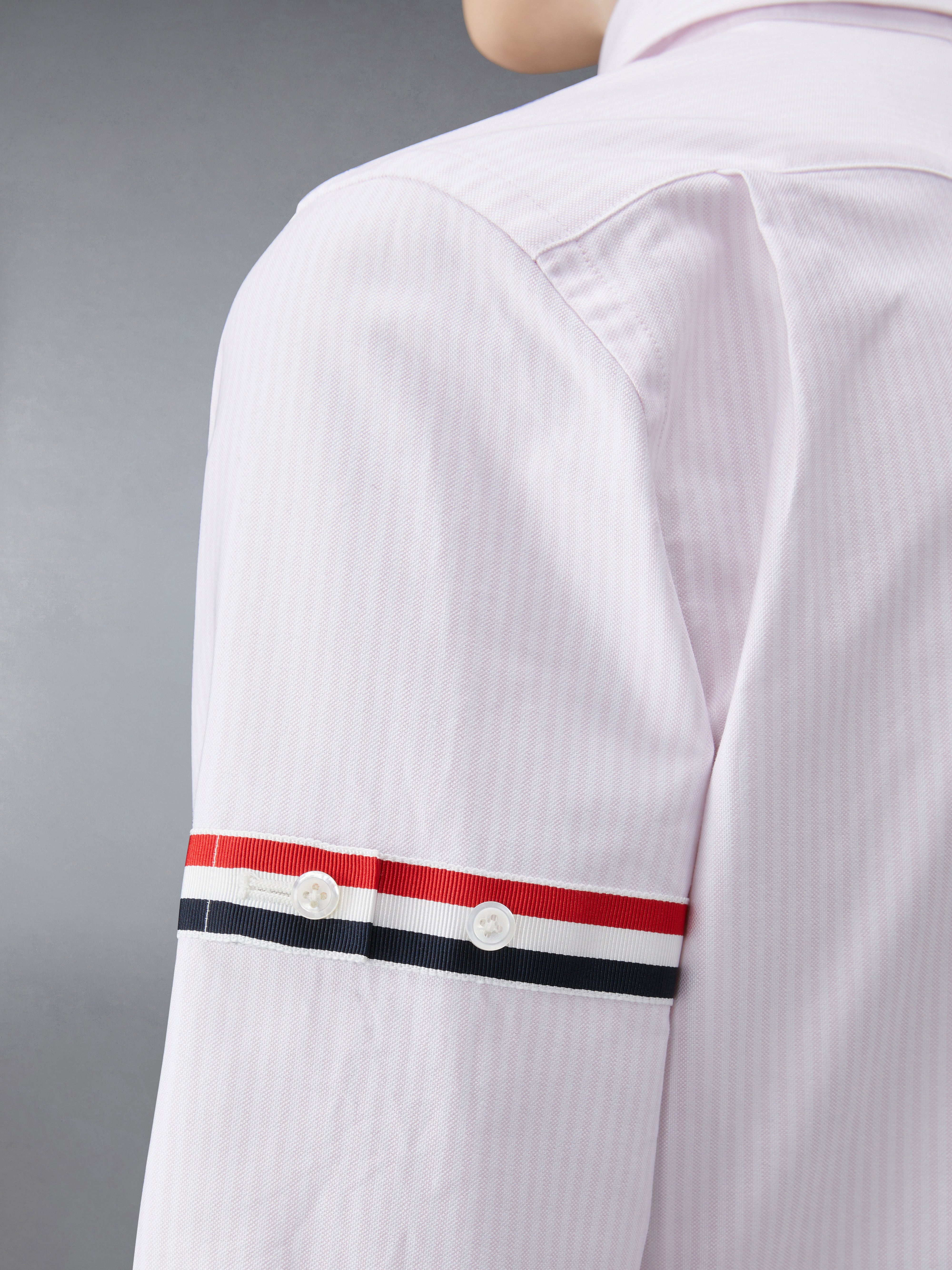 Stripe Oxford Armband Classic Round Collar Shirt | Thom Browne