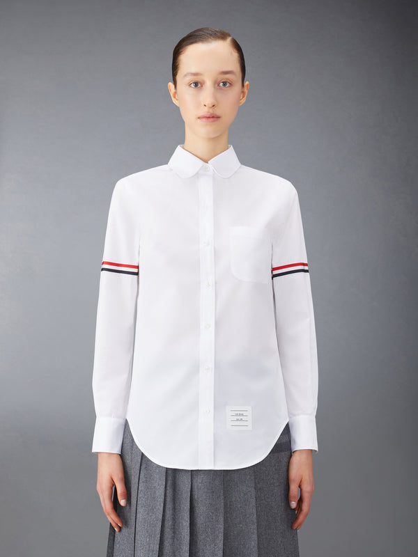 Thom Browne White Oxford Classic Round Collar Shirt Thom Browne White Oxford Classic Round Collar Shirt