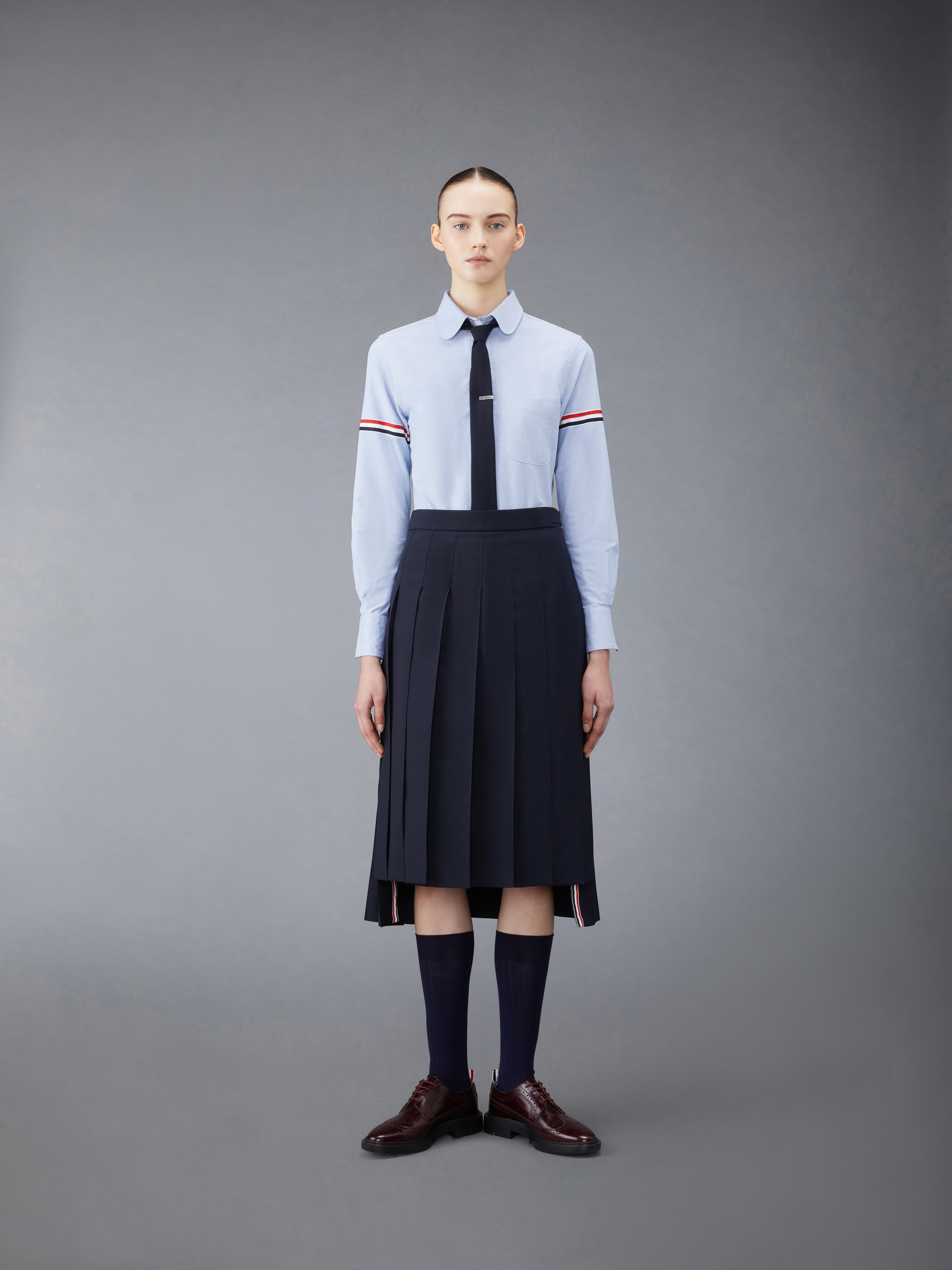Oxford Armbands Classic Round Collar Shirt | Thom Browne