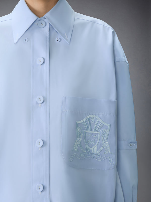 SOLID POPLIN CREST EMBROIDERY ARMBAND SUPERSIZED SHIRT - image 6