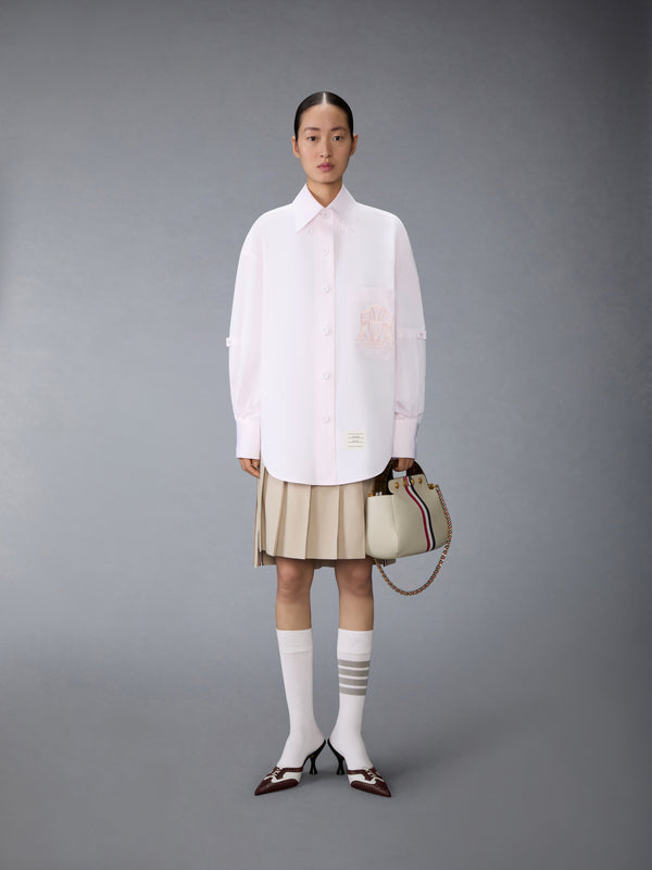 SOLID POPLIN CREST EMBROIDERY ARMBAND SUPERSIZED SHIRT - image 3