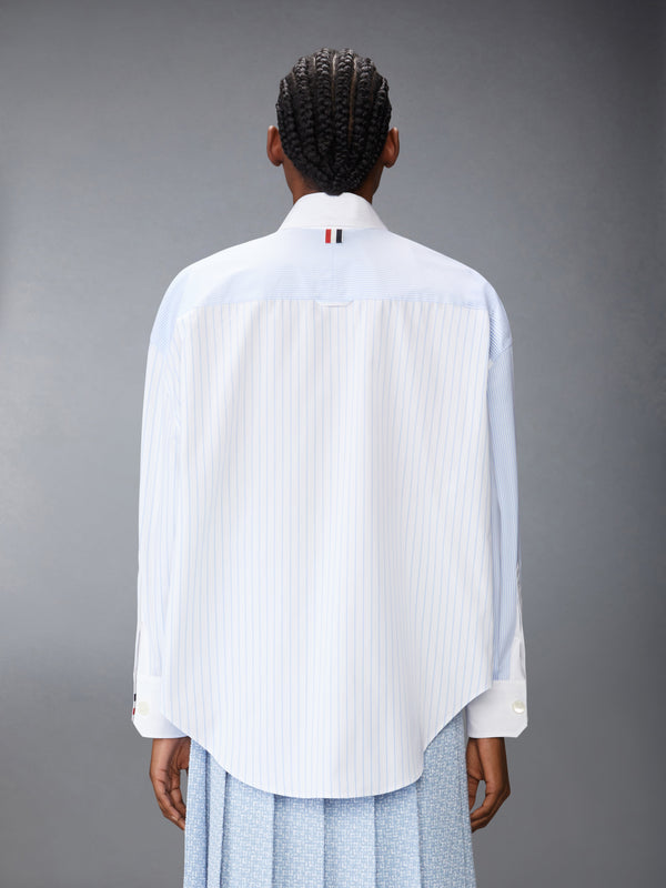 POPLIN PINSTRIPE FUNMIX MICRO UNIVERSITY STRIPED SUPERSIZED LONG SLEEVE SHIRT - image 2