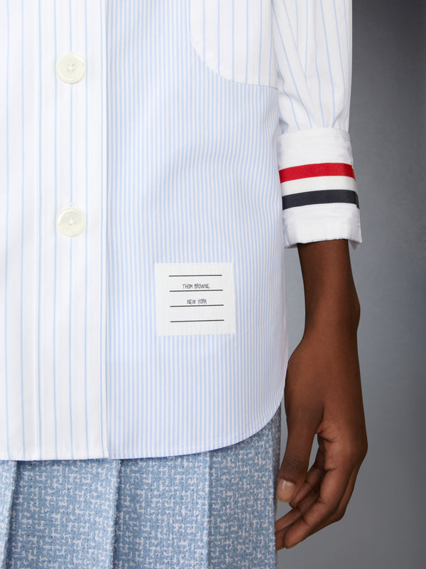 POPLIN PINSTRIPE FUNMIX MICRO UNIVERSITY STRIPED SUPERSIZED LONG SLEEVE SHIRT - image 4