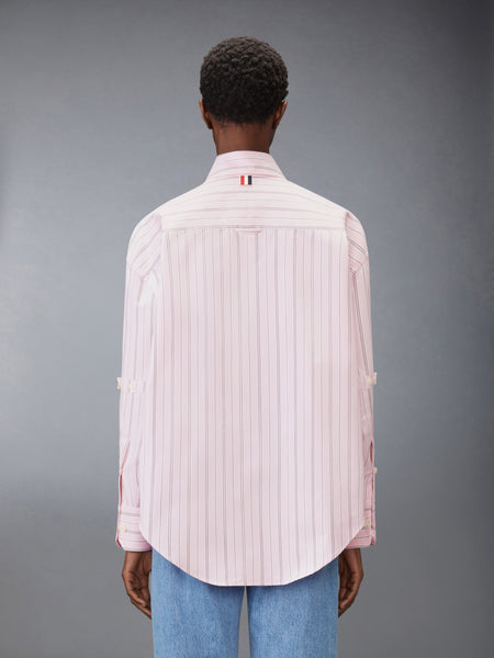 HAIRLINE STRIPE POPLIN SUPERSIZED SHIRT LT PINK