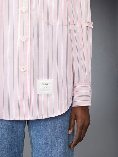 HAIRLINE STRIPE POPLIN SUPERSIZED SHIRT LT PINK