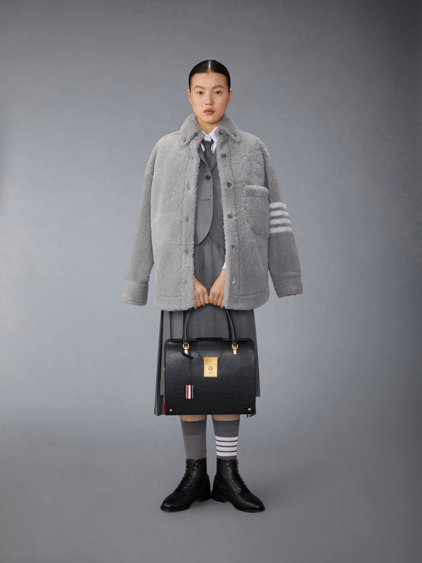 염색된 양털 소재의 4개 막대가 있는 슈퍼사이즈 셔츠 재킷 - image 3