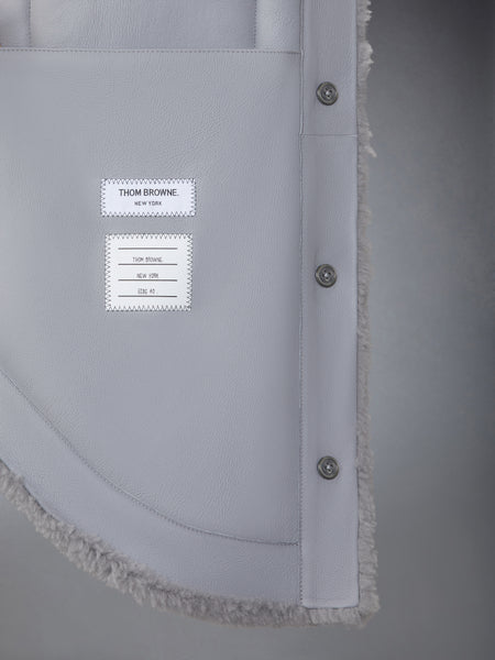 SHEARLING 4-BAR SUPERSIZED SHIRT JACKET MED GREY