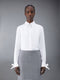 Silk Twill Scarf Cuff Easy Fit Shirt - WHITE