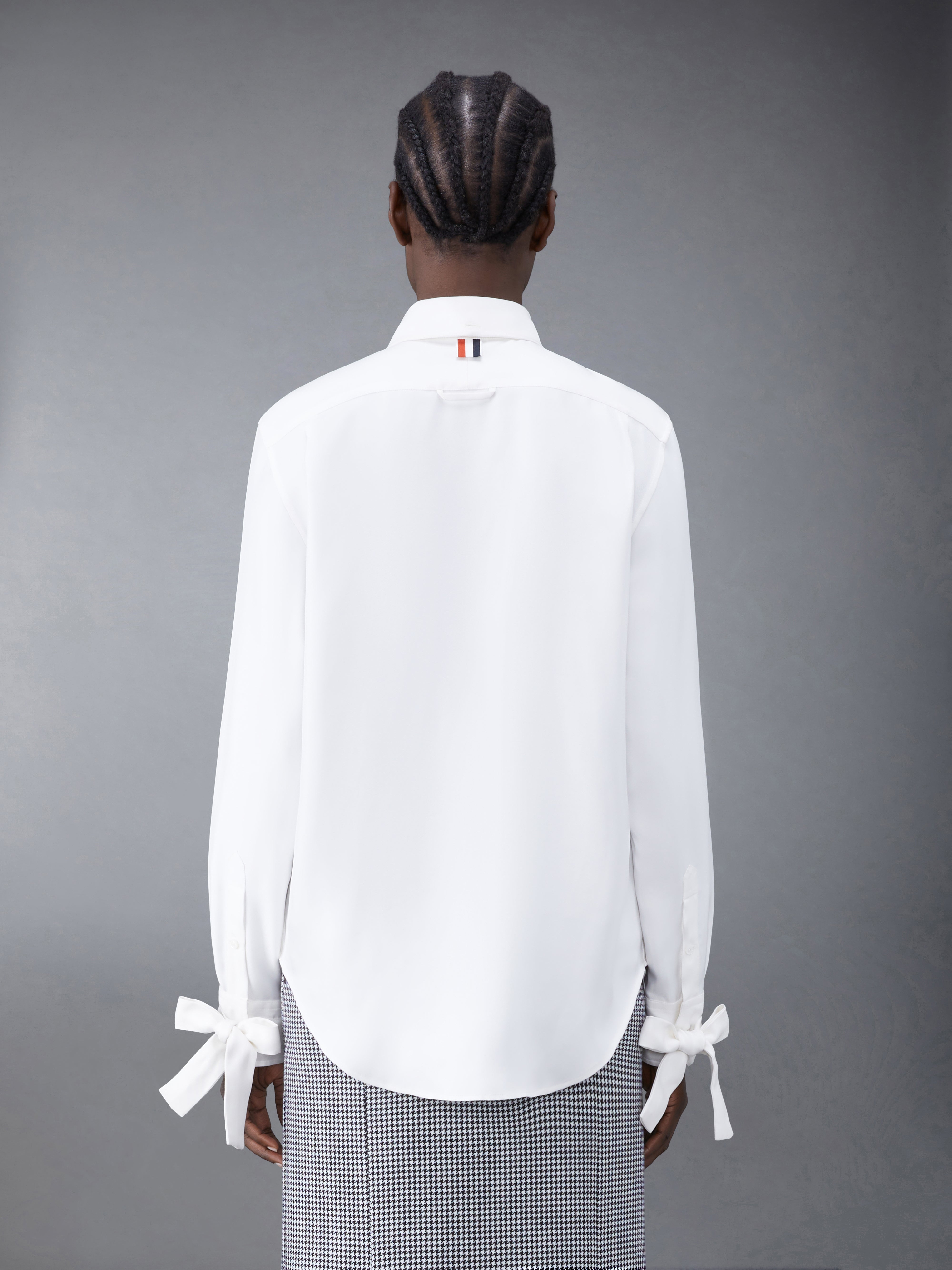 Silk Twill Scarf Cuff Easy Fit Shirt | Thom Browne