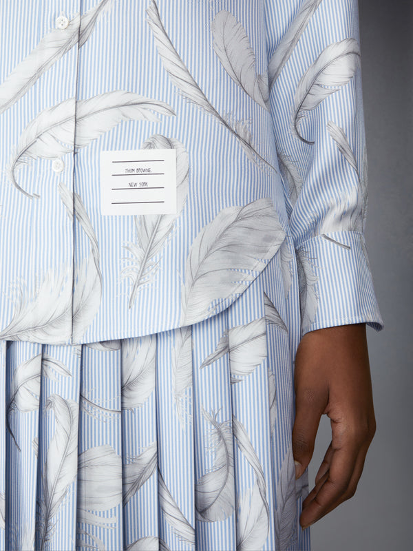 FEATHER PRINTED SILK TWILL EASY FIT SHIRT - image 5