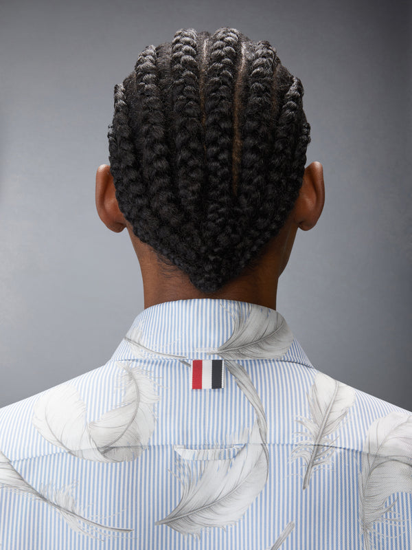 FEATHER PRINTED SILK TWILL EASY FIT SHIRT - image 6