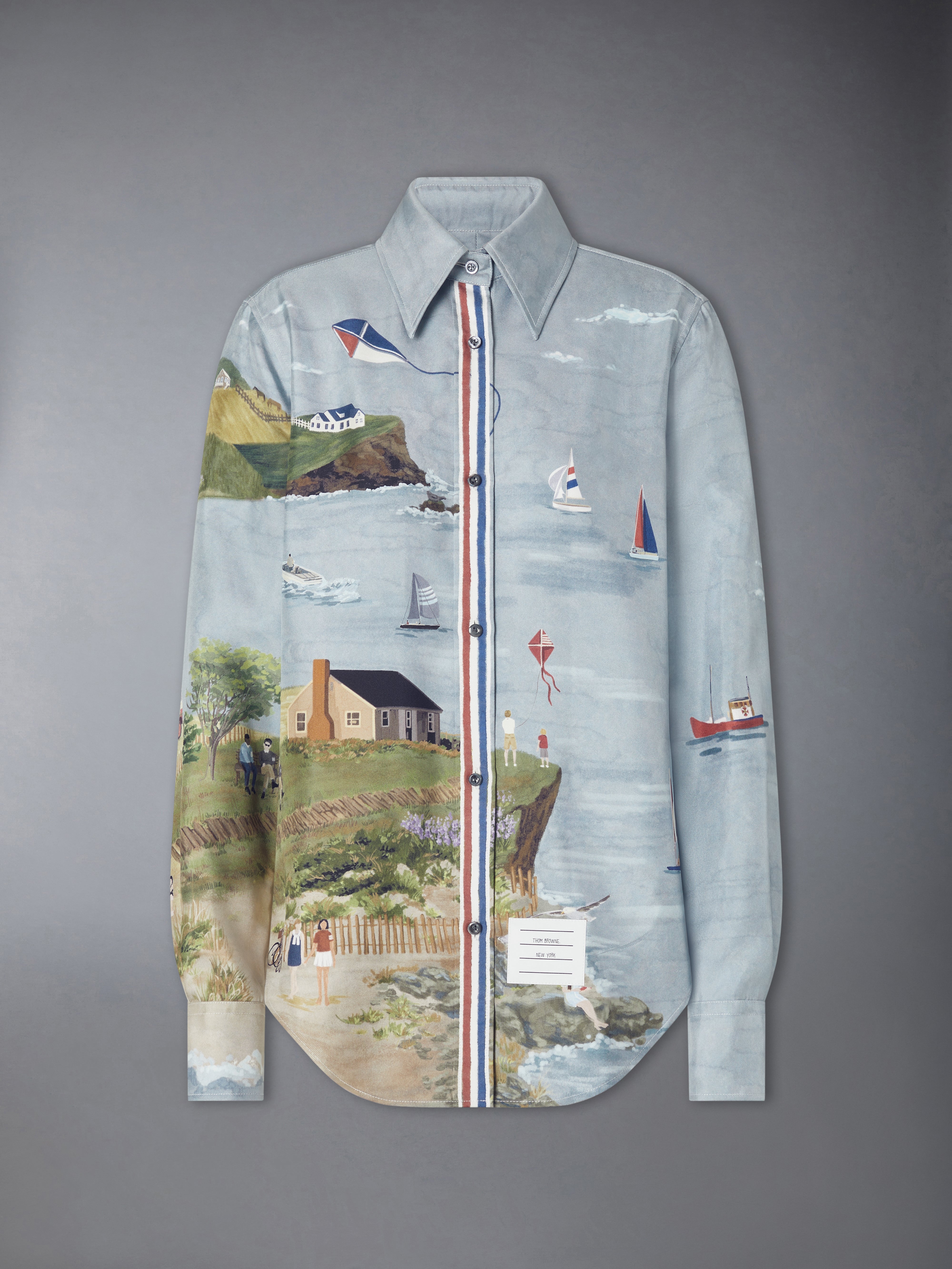 Nantucket Scenic Silk Twill Shirt | Thom Browne