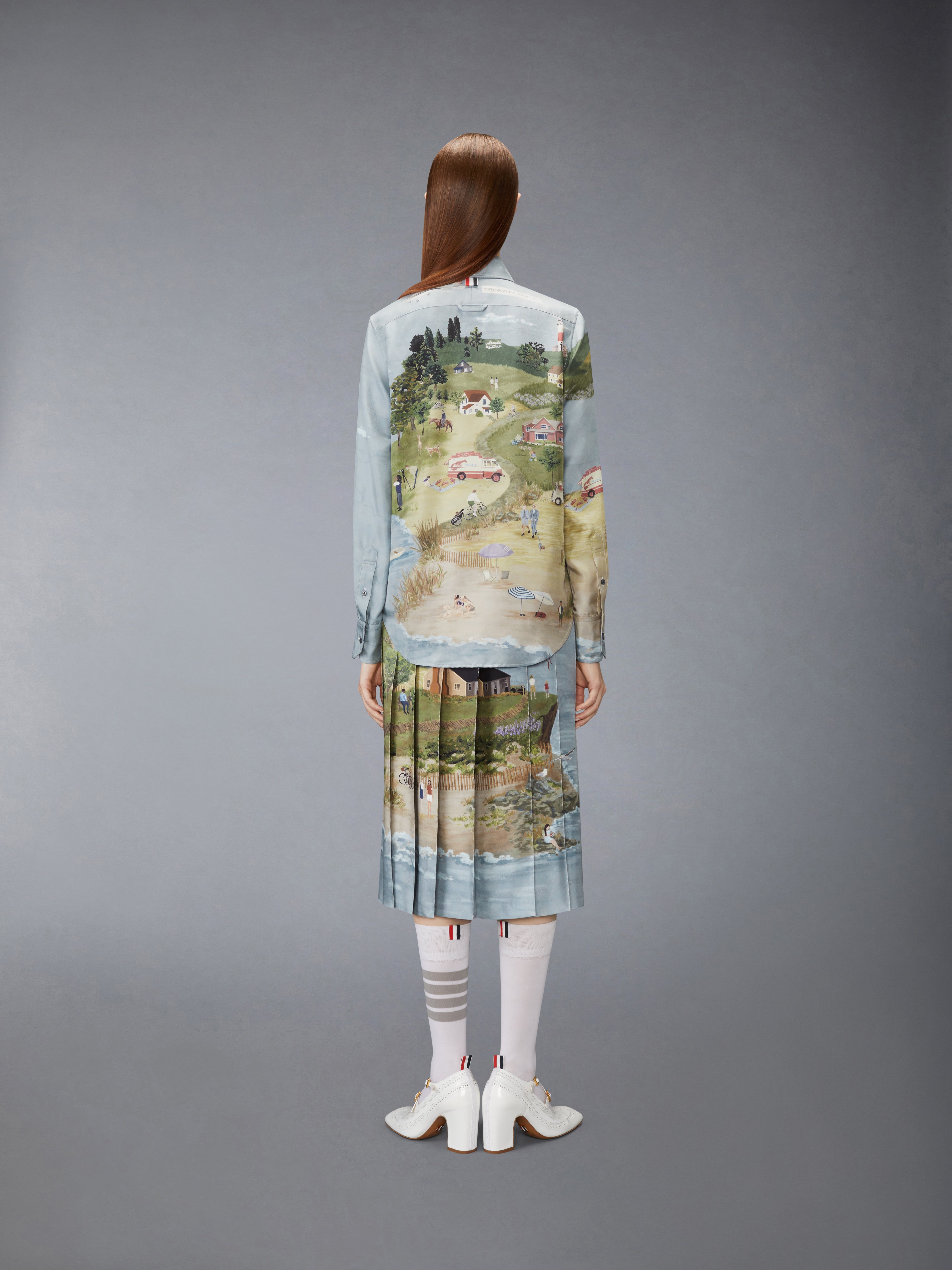 Nantucket Scenic Silk Twill Shirt | Thom Browne