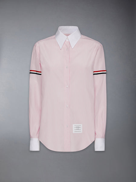 COTTON SILK ARMBAND POINT COLLAR SHIRT LT PINK