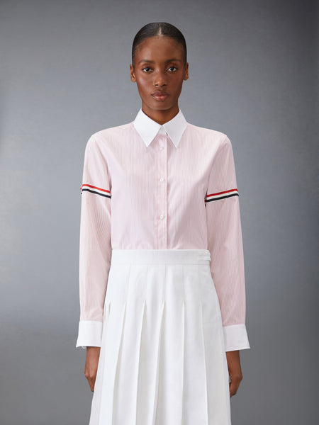 COTTON SILK ARMBAND POINT COLLAR SHIRT LT PINK