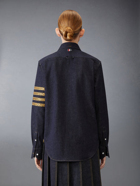 LUNAR NEW YEAR EASY FIT DENIM SHIRT BLUE