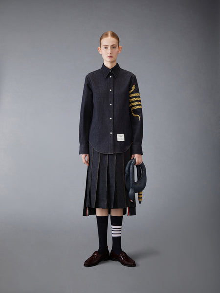 LUNAR NEW YEAR EASY FIT DENIM SHIRT BLUE