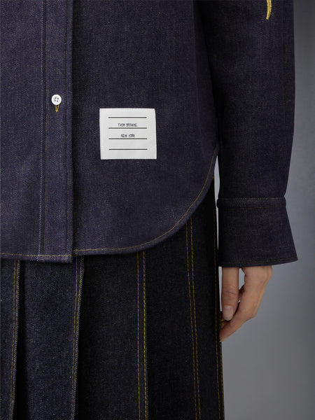 LUNAR NEW YEAR EASY FIT DENIM SHIRT BLUE