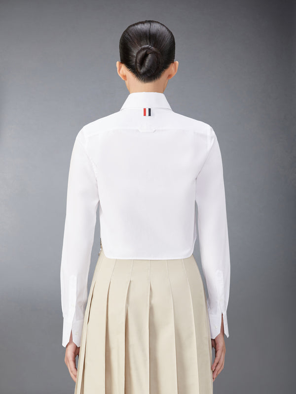 POPLIN CLASSIC ROUND COLLAR CROPPED SHIRT