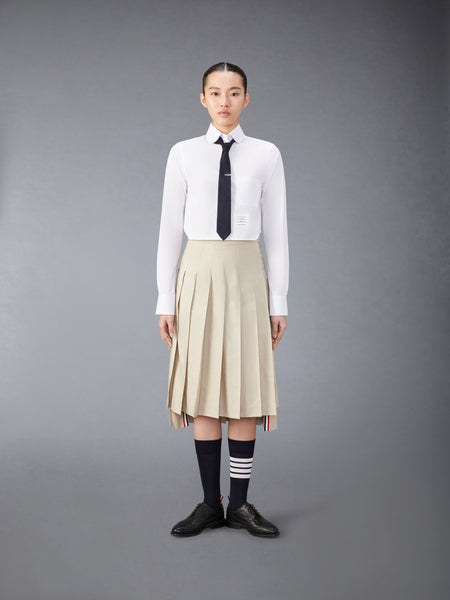 POPLIN CLASSIC ROUND COLLAR CROPPED SHIRT WHITE